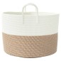 vidaXL Aufbewahrungskorb Braun und Weiß Ø51x33 cm Baumwolle vidaXL Aufbewahrungskorb Braun und Weiß Ø51x33 cm Baumwolle