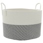 vidaXL Aufbewahrungskorb Grau und Weiß Ø51x33 cm Baumwolle vidaXL Aufbewahrungskorb Grau und Weiß Ø51x33 cm Baumwolle