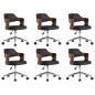 Drehbare Esszimmerstühle 6 Stk. Schwarz Bugholz und Kunstleder Drehbare Esszimmerstühle 6 Stk. Schwarz Bugholz und Kunstleder