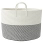 vidaXL Aufbewahrungskorb Grau und Weiß Ø51x33 cm Baumwolle vidaXL Aufbewahrungskorb Grau und Weiß Ø51x33 cm Baumwolle