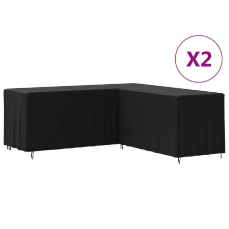 vidaXL Gartensofa-Abdeckungen 2 Stk. L-Form 254x254x86 cm 420D Oxford