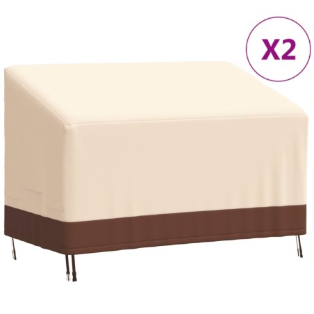 vidaXL Abdeckungen für 2-Sitzer-Bank 2 Stk. 132x71x56/81cm 600D Oxford