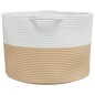 vidaXL Wäschekorb Beige und Weiß Ø55x36 cm Baumwolle vidaXL Wäschekorb Beige und Weiß Ø55x36 cm Baumwolle