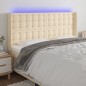 vidaXL LED Kopfteil Creme 163x16x118/128 cm Stoff