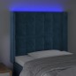 vidaXL LED Kopfteil Dunkelblau 83x16x118/128 cm Samt