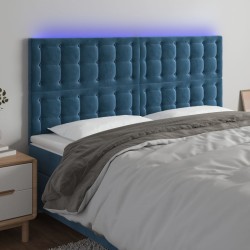 vidaXL LED Kopfteil Dunkelblau 160x5x118/128 cm Samt