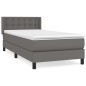 vidaXL Boxspringbett mit Matratze Grau 100x200 cm Kunstleder vidaXL Boxspringbett mit Matratze Grau 100x200 cm Kunstleder