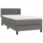 vidaXL Boxspringbett mit Matratze Grau 100x200 cm Kunstleder vidaXL Boxspringbett mit Matratze Grau 100x200 cm Kunstleder