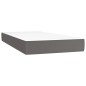 vidaXL Boxspringbett mit Matratze Grau 100x200 cm Kunstleder vidaXL Boxspringbett mit Matratze Grau 100x200 cm Kunstleder