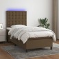 vidaXL Boxspringbett mit Matratze & LED Dunkelbraun 80x200 cm Stoff vidaXL Boxspringbett mit Matratze & LED Dunkelbraun 80x200 cm Stoff