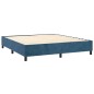 vidaXL Boxspringbett mit Matratze & LED Dunkelblau 160x200 cm Samt vidaXL Boxspringbett mit Matratze & LED Dunkelblau 160x200 cm Samt