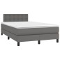 vidaXL Boxspringbett mit Matratze Grau 120x200 cm Kunstleder vidaXL Boxspringbett mit Matratze Grau 120x200 cm Kunstleder