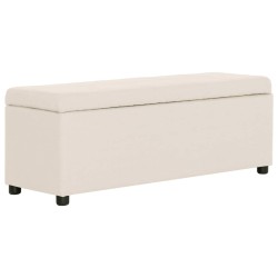 vidaXL Bank mit Staufach 116 cm Creme Polyester 