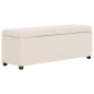 vidaXL Bank mit Staufach 116 cm Creme Polyester vidaXL Bank mit Staufach 116 cm Creme Polyester