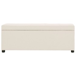 vidaXL Bank mit Staufach 116 cm Creme Polyester 