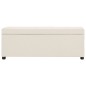 vidaXL Bank mit Staufach 116 cm Creme Polyester vidaXL Bank mit Staufach 116 cm Creme Polyester