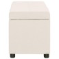 vidaXL Bank mit Staufach 116 cm Creme Polyester vidaXL Bank mit Staufach 116 cm Creme Polyester
