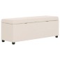 vidaXL Bank mit Staufach 116 cm Creme Polyester vidaXL Bank mit Staufach 116 cm Creme Polyester