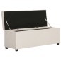 vidaXL Bank mit Staufach 116 cm Creme Polyester vidaXL Bank mit Staufach 116 cm Creme Polyester