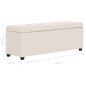 vidaXL Bank mit Staufach 116 cm Creme Polyester vidaXL Bank mit Staufach 116 cm Creme Polyester