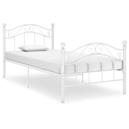 vidaXL Bett Weiß Metall 100x200 cm