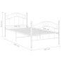 vidaXL Bett Weiß Metall 100x200 cm vidaXL Bett Weiß Metall 100x200 cm