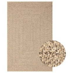 vidaXL Teppich 200x290 cm Jute-Optik Innen und Außen