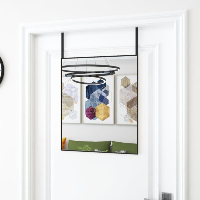 vidaXL Türspiegel Schwarz 50x60 cm Glas und Aluminium vidaXL Türspiegel Schwarz 50x60 cm Glas und Aluminium
