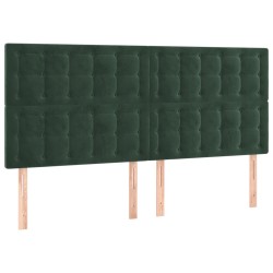 vidaXL Kopfteile 4 Stk. Dunkelgrün 80x5x78/88 cm Samt