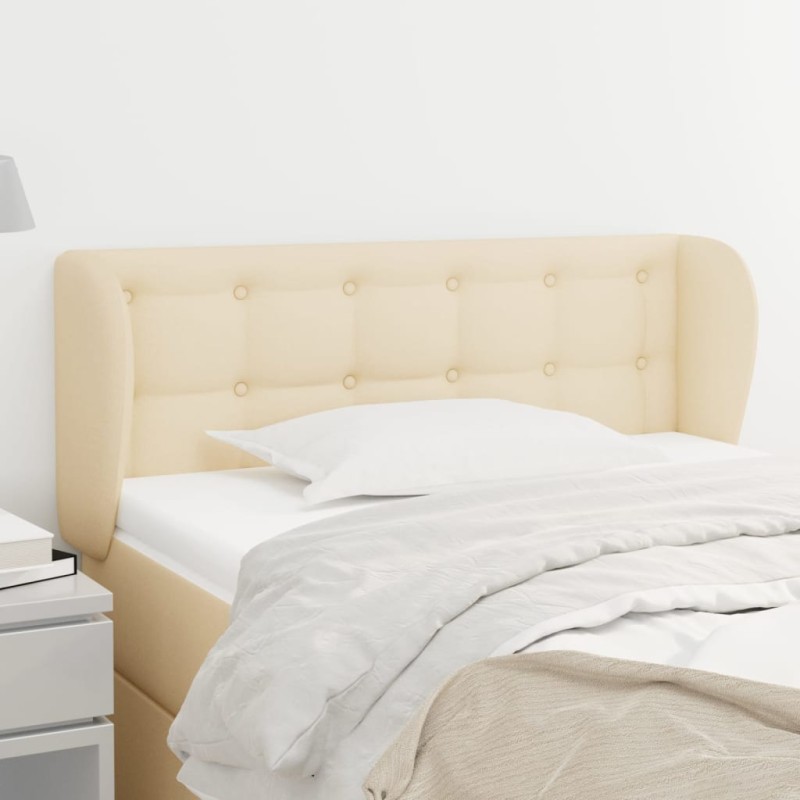vidaXL Kopfteil mit Ohren Creme 83x23x78/88 cm Stoff vidaXL Kopfteil mit Ohren Creme 83x23x78/88 cm Stoff