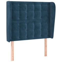vidaXL Kopfteil mit Ohren Dunkelblau 83x23x118/128 cm Samt