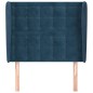 vidaXL Kopfteil mit Ohren Dunkelblau 83x23x118/128 cm Samt