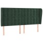 vidaXL Kopfteil mit Ohren Dunkelgrün 163x23x118/128 cm Samt