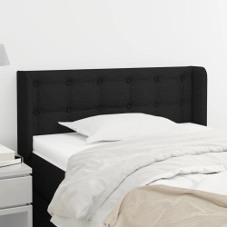 vidaXL Kopfteil mit Ohren Schwarz 83x16x78/88 cm Stoff