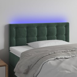 vidaXL LED Kopfteil Dunkelgrün 100x5x78/88 cm Samt