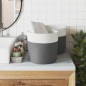 vidaXL Aufbewahrungskörbe 2 Stk. Grau und Weiß Ø28x28 cm Baumwolle vidaXL Aufbewahrungskörbe 2 Stk. Grau und Weiß Ø28x28 cm Baumwolle