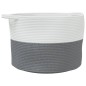 vidaXL Wäschekorb Grau und Weiß Ø55x36 cm Baumwolle vidaXL Wäschekorb Grau und Weiß Ø55x36 cm Baumwolle