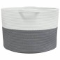 vidaXL Wäschekorb Grau und Weiß Ø55x36 cm Baumwolle vidaXL Wäschekorb Grau und Weiß Ø55x36 cm Baumwolle