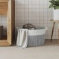 vidaXL Aufbewahrungskorb Grau und Weiß Ø40x25 cm Baumwolle vidaXL Aufbewahrungskorb Grau und Weiß Ø40x25 cm Baumwolle