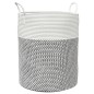 vidaXL Aufbewahrungskorb Grau und Weiß Ø38x46 cm Baumwolle vidaXL Aufbewahrungskorb Grau und Weiß Ø38x46 cm Baumwolle