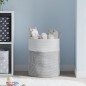 vidaXL Aufbewahrungskorb Grau und Weiß Ø38x46 cm Baumwolle vidaXL Aufbewahrungskorb Grau und Weiß Ø38x46 cm Baumwolle