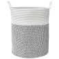 vidaXL Aufbewahrungskorb Grau und Weiß Ø38x46 cm Baumwolle vidaXL Aufbewahrungskorb Grau und Weiß Ø38x46 cm Baumwolle