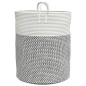 vidaXL Aufbewahrungskorb Grau und Weiß Ø38x46 cm Baumwolle vidaXL Aufbewahrungskorb Grau und Weiß Ø38x46 cm Baumwolle