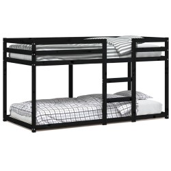 vidaXL Etagenbett Schwarz 90x200 cm Massivholz Kiefer