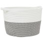 vidaXL Wäschekorb Grau und Weiß Ø60x36 cm Baumwolle vidaXL Wäschekorb Grau und Weiß Ø60x36 cm Baumwolle