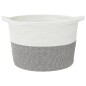 vidaXL Wäschekorb Grau und Weiß Ø60x36 cm Baumwolle vidaXL Wäschekorb Grau und Weiß Ø60x36 cm Baumwolle