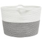 vidaXL Wäschekorb Grau und Weiß Ø60x36 cm Baumwolle vidaXL Wäschekorb Grau und Weiß Ø60x36 cm Baumwolle