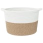 vidaXL Wäschekorb Braun und Weiß Ø60x36 cm Baumwolle vidaXL Wäschekorb Braun und Weiß Ø60x36 cm Baumwolle