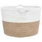 vidaXL Wäschekorb Braun und Weiß Ø60x36 cm Baumwolle vidaXL Wäschekorb Braun und Weiß Ø60x36 cm Baumwolle