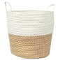 vidaXL Aufbewahrungskorb Braun und Weiß Ø43x38 cm Baumwolle vidaXL Aufbewahrungskorb Braun und Weiß Ø43x38 cm Baumwolle